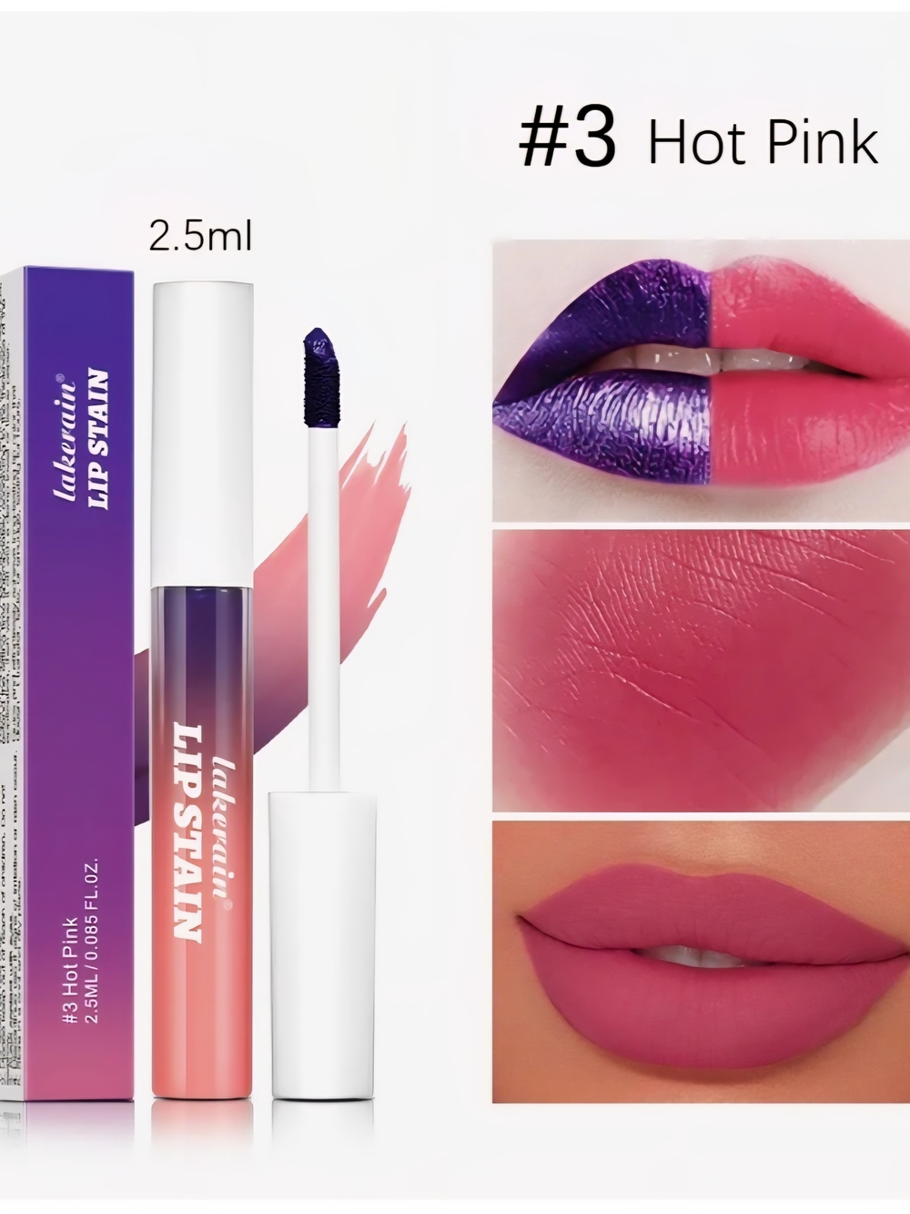 Hot Pink Liquid Lip Stain - Lightweight Matte Finish